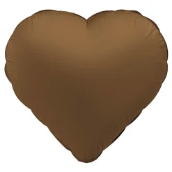 Folieballong, hjärta chocolate brown 45 cm