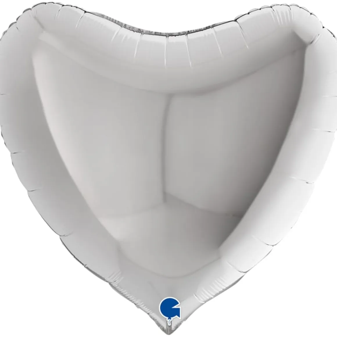 Folieballong, hjärta silver 91 cm