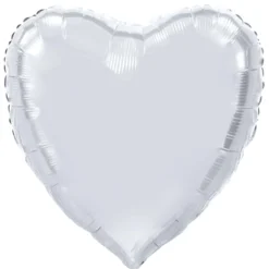 Folieballong, hjärta silver 91 cm