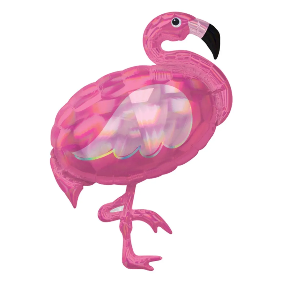 Folieballong, holographic pink flamingo 71x83 cm