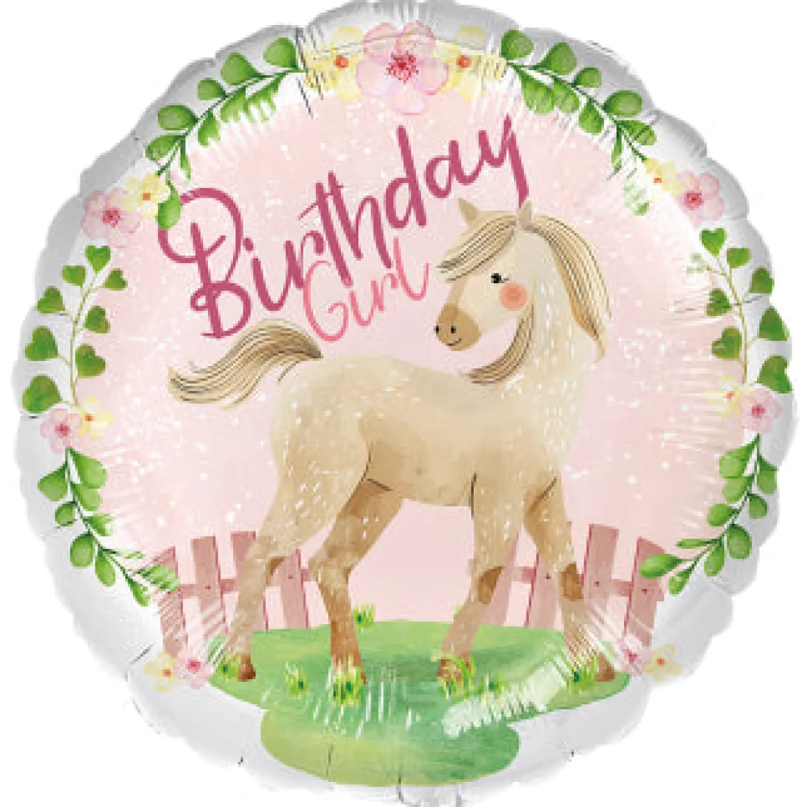 Folieballong, horse birthday girl 45 cm