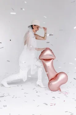 Folieballong, penis roséguld 55x112 cm