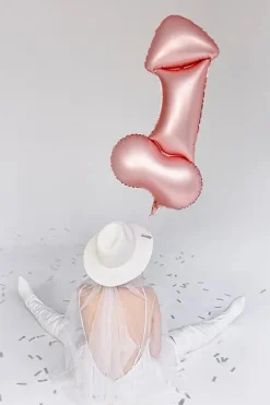 Folieballong, penis roséguld 55x112 cm