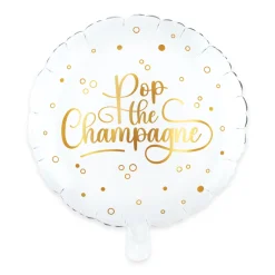 Folieballong, pop the champagne vit 46 cm