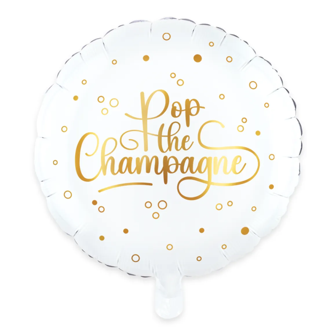 Folieballong, pop the champagne vit 46 cm