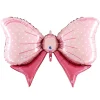 Folieballong, Rosa Rosett Shape 109 cm