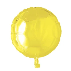 Folieballong, rund gul 45 cm