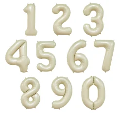 Folieballong, siffra 1 krämvit 86 cm