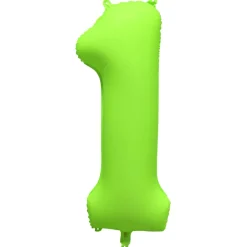 Folieballong siffra, 1 neon grön 86 cm
