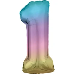Folieballong siffra, 1 pastell 86 cm