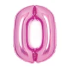 Folieballong, siffra 0 rosa 66 cm