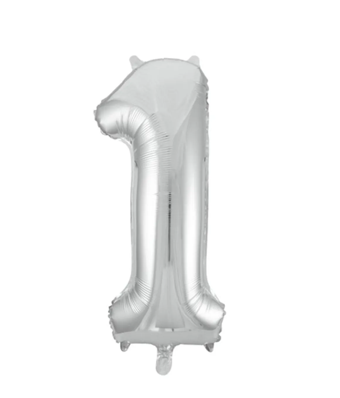 Folieballong, siffra 1 silver 86 cm