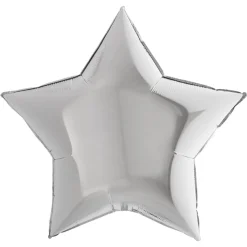 Folieballong, stjärna silver 91 cm