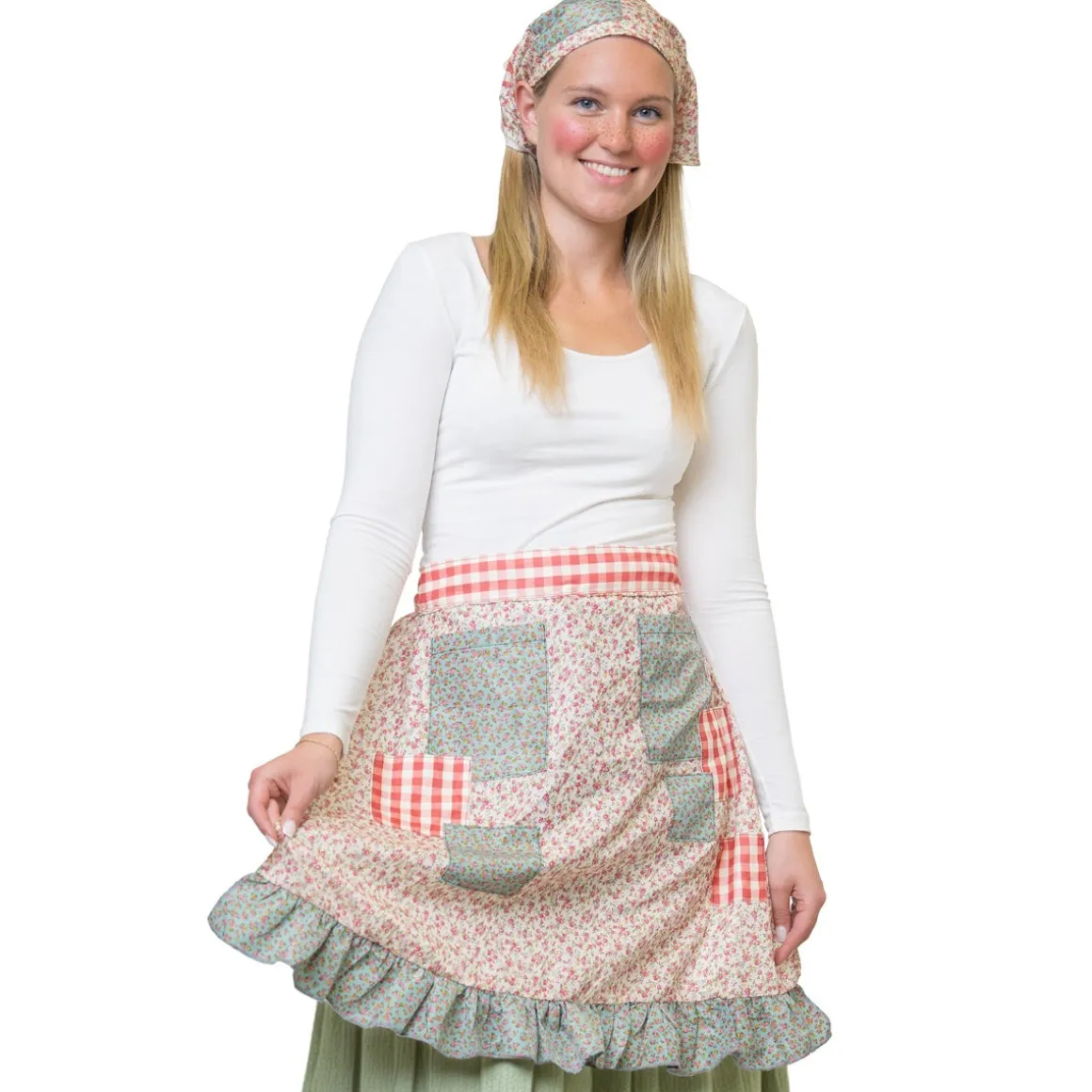 Förkläde och scarf, vuxen