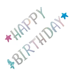 Girlang, happy birthday holographic 270 cm