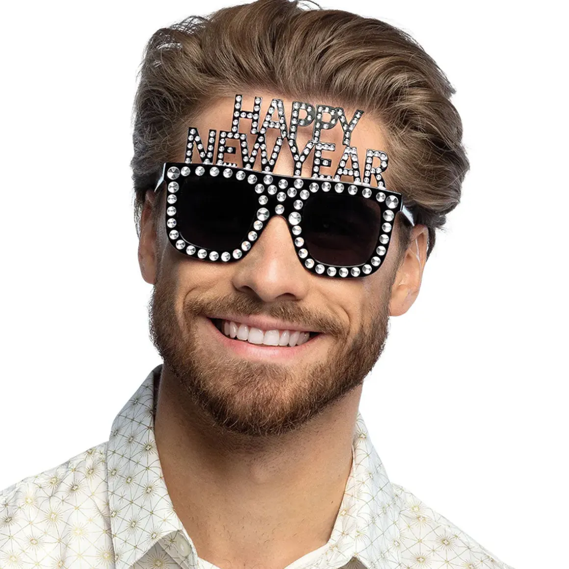 Glasögon, happy new year bling bling silver