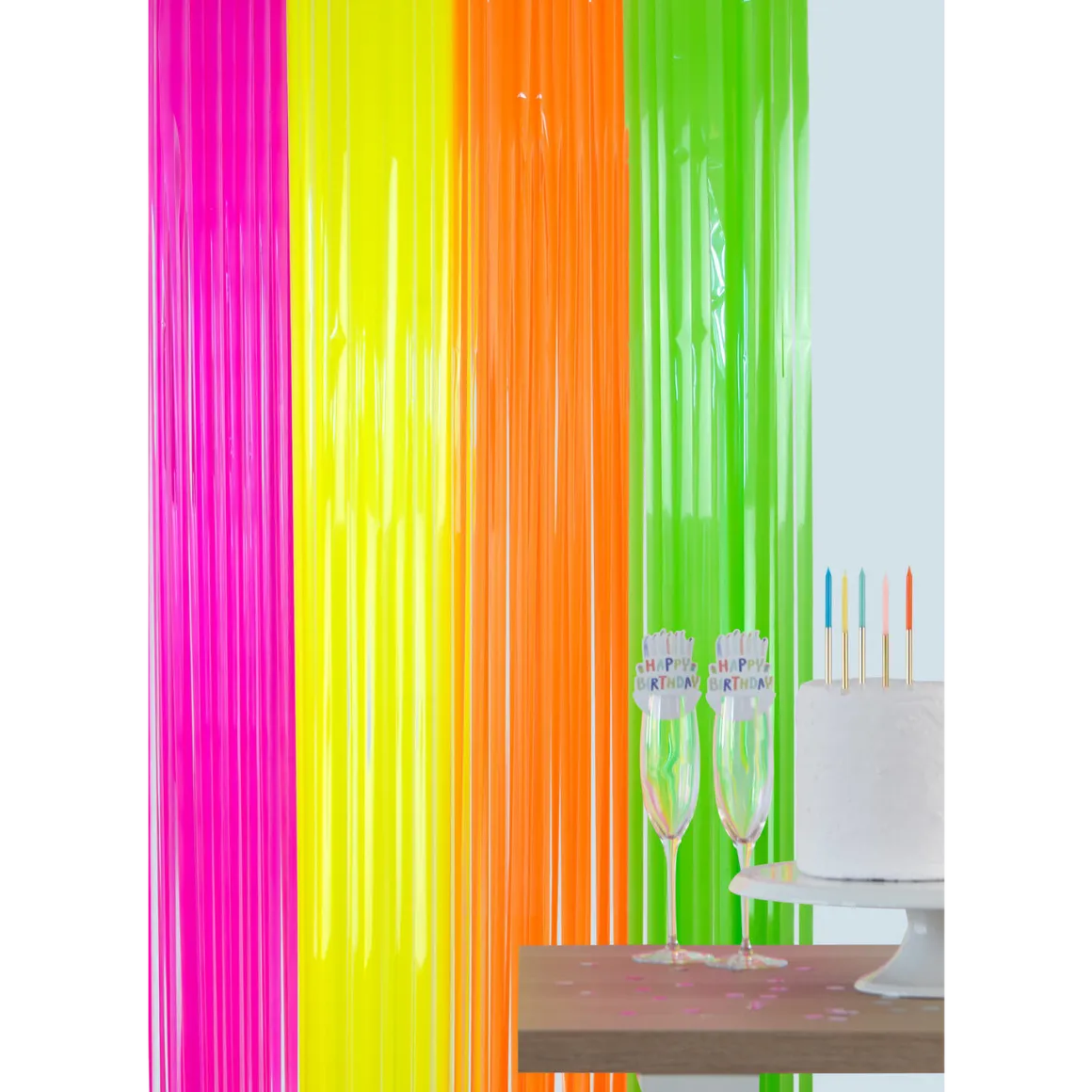 Glitterdraperi, neon 1x2 m