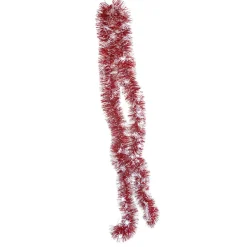 Glittergirlang, röd/vit snöflingor 90 mm 2 m