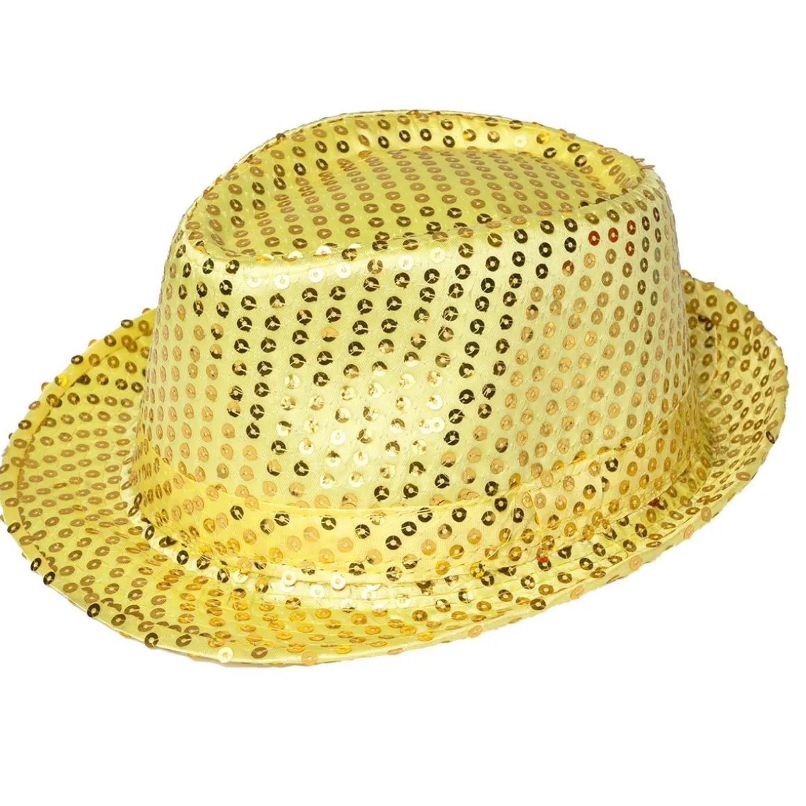 Glitterhatt, fedora guld