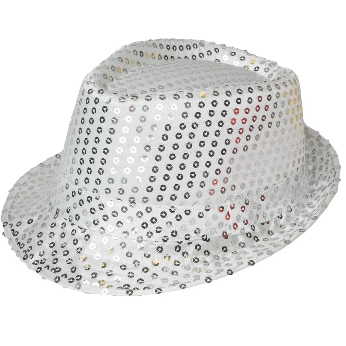 Glitterhatt, fedora silver