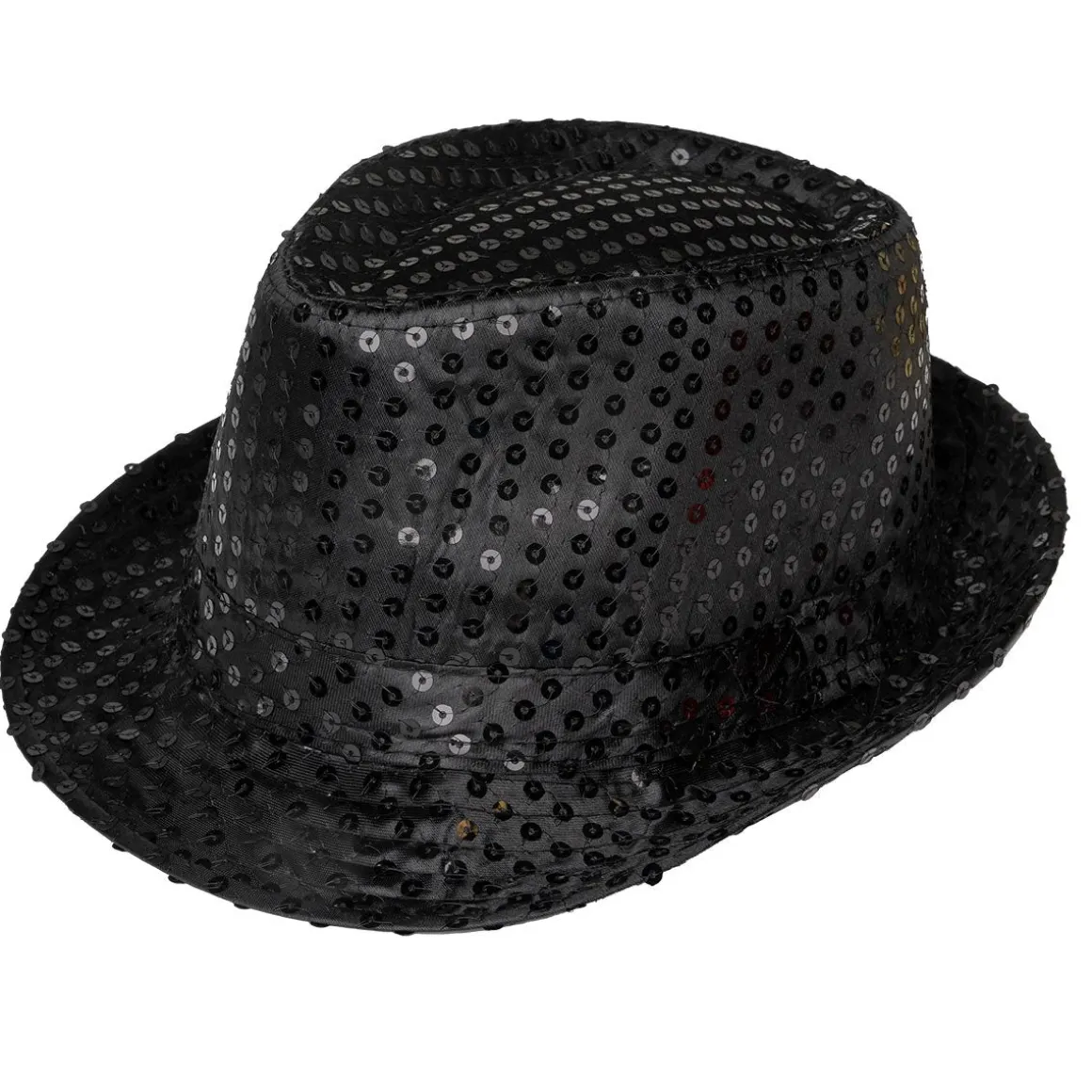 Glitterhatt, fedora svart