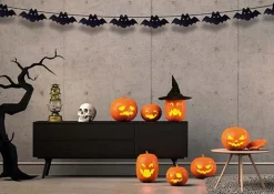 Halloweengirlang, fladdermus 300 cm