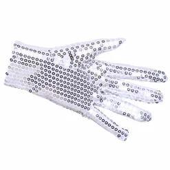 Handskar, silver med paljetter