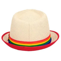 Hatt, fedora regnbåge strå