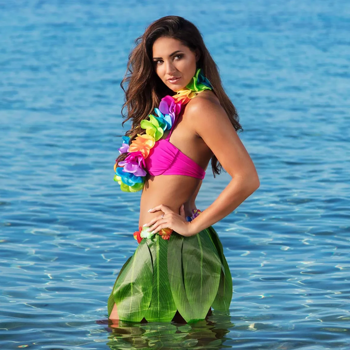 Hawaiikrans, regnbåge deluxe XL