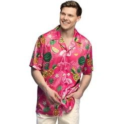 Hawaiiskjorta, summer flamingo