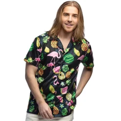 Hawaiiskjorta, swinging flamingo