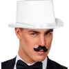 Hög hatt, satin vit