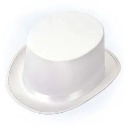 Hög hatt, satin vit
