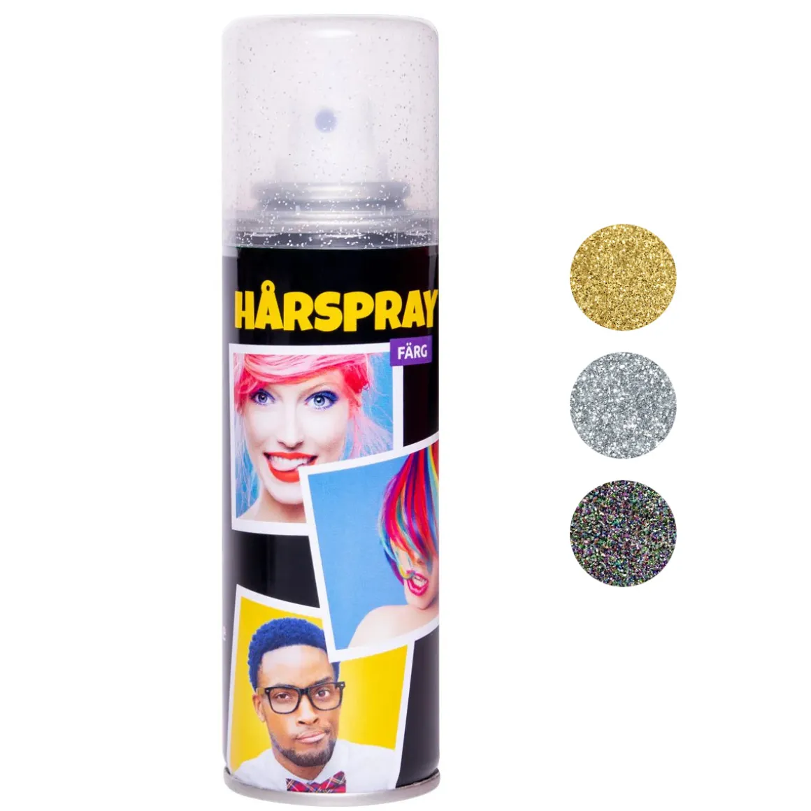 Hårspray, silverglitter