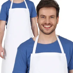 Kockförkläde, vit