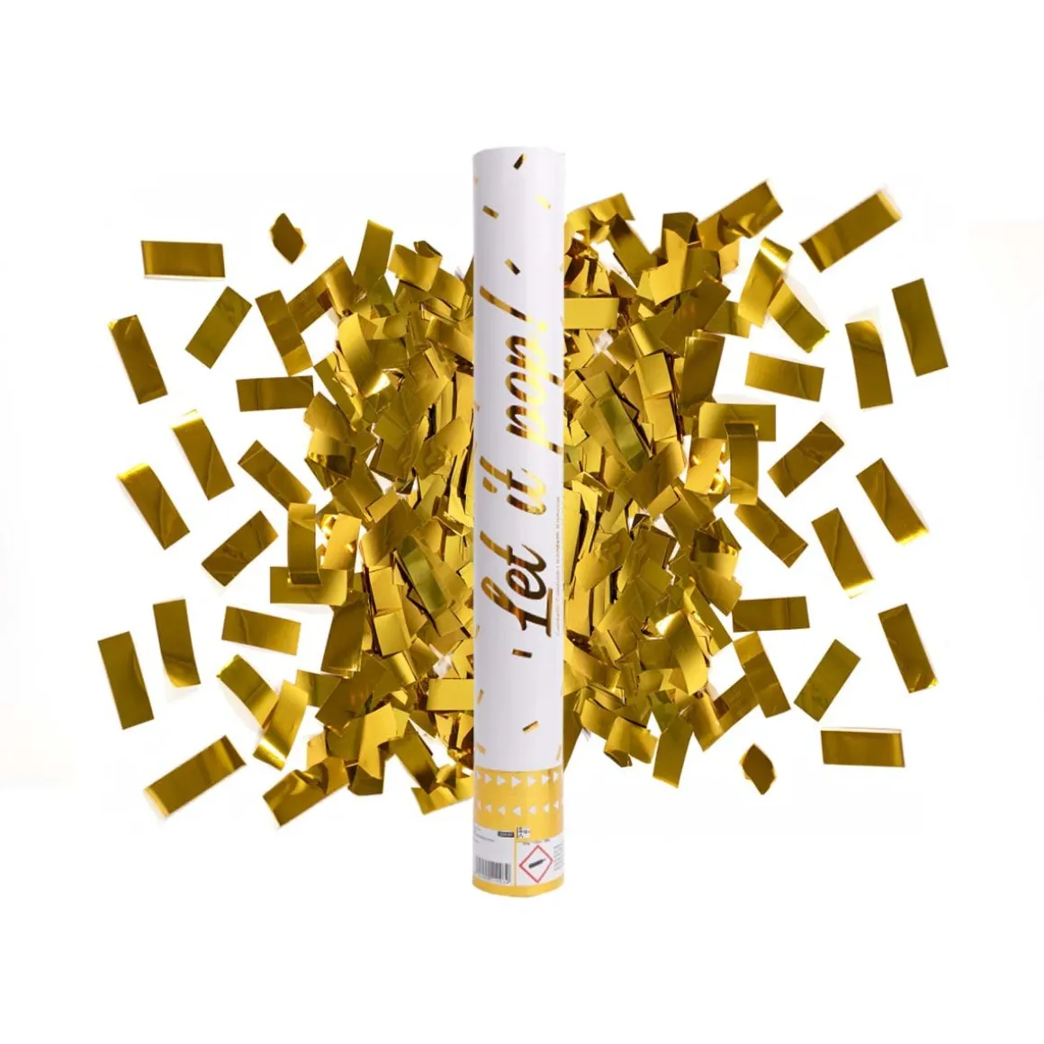 Konfettibomb, guld 40 cm (folie)