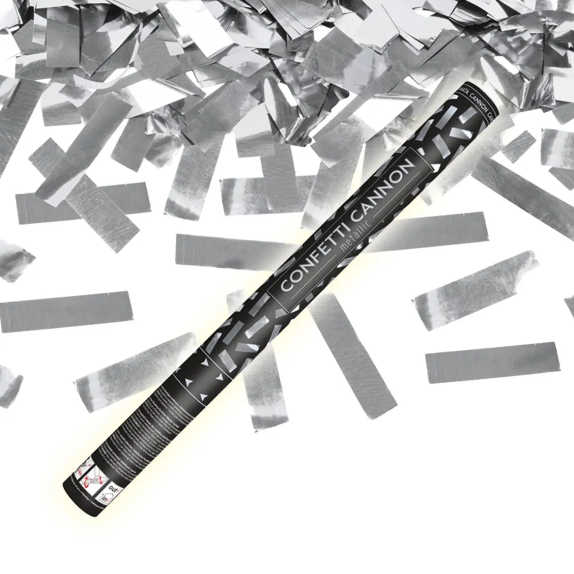 Konfettibomb, silver metallic 60 cm