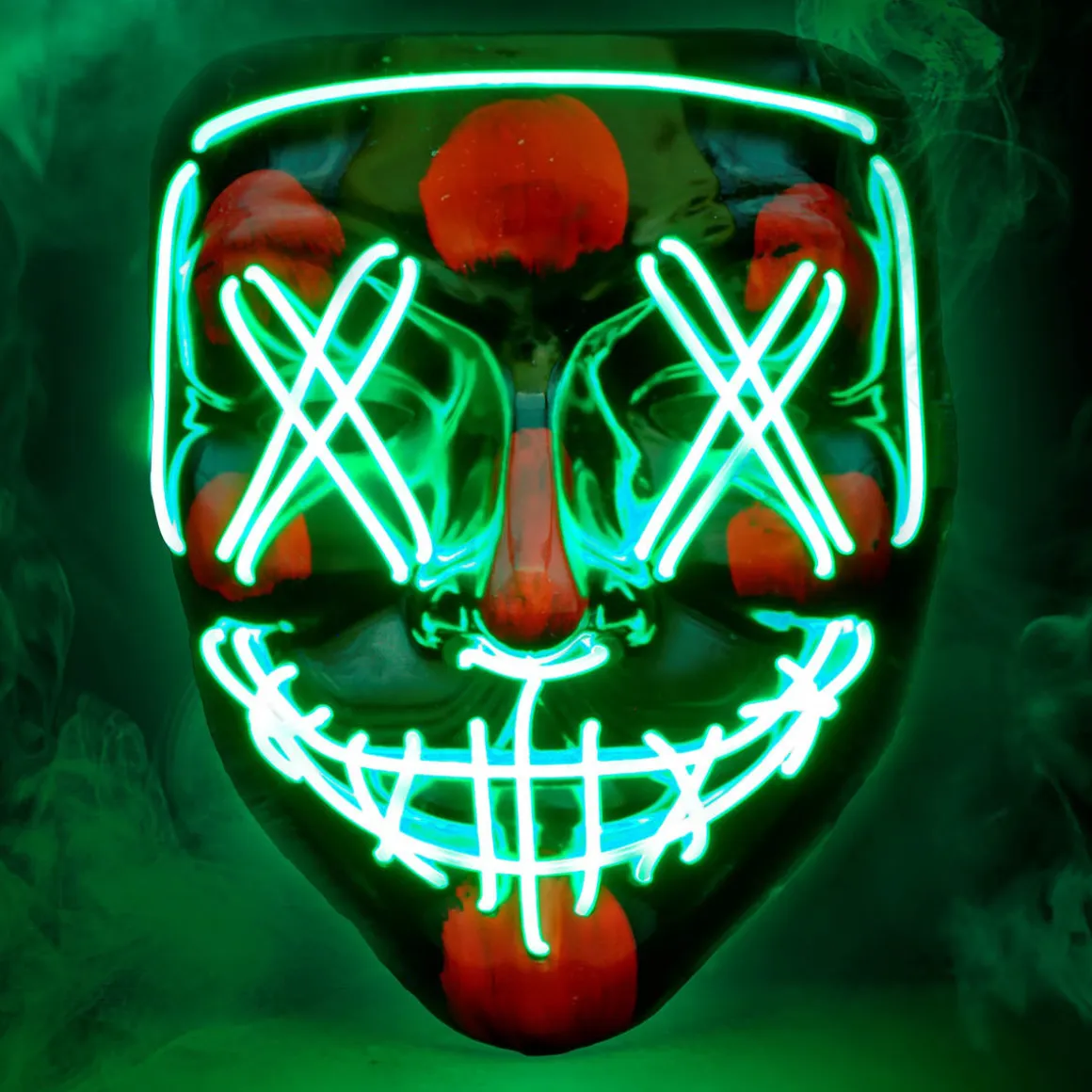 LED-mask, scary grön