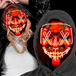 LED-mask, scary röd
