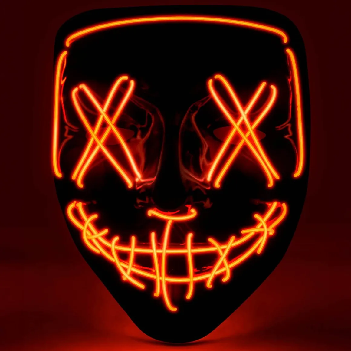 LED-mask, scary röd