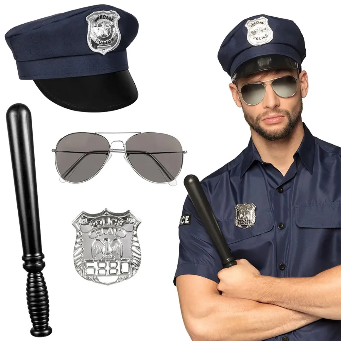 Maskeradset, polis blå