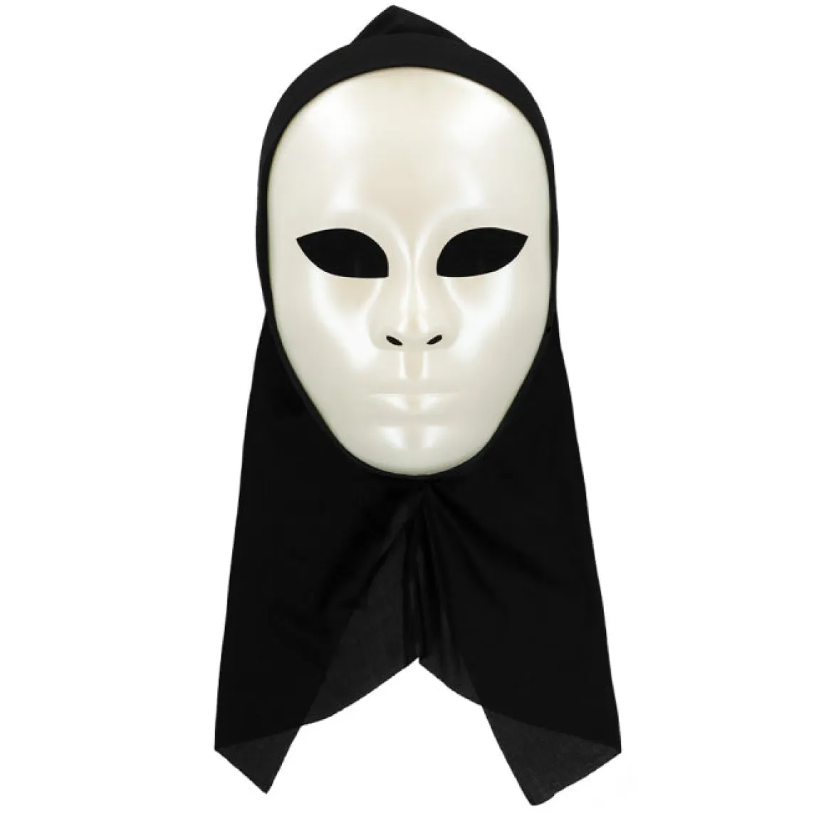 Mask, mim med vit huva