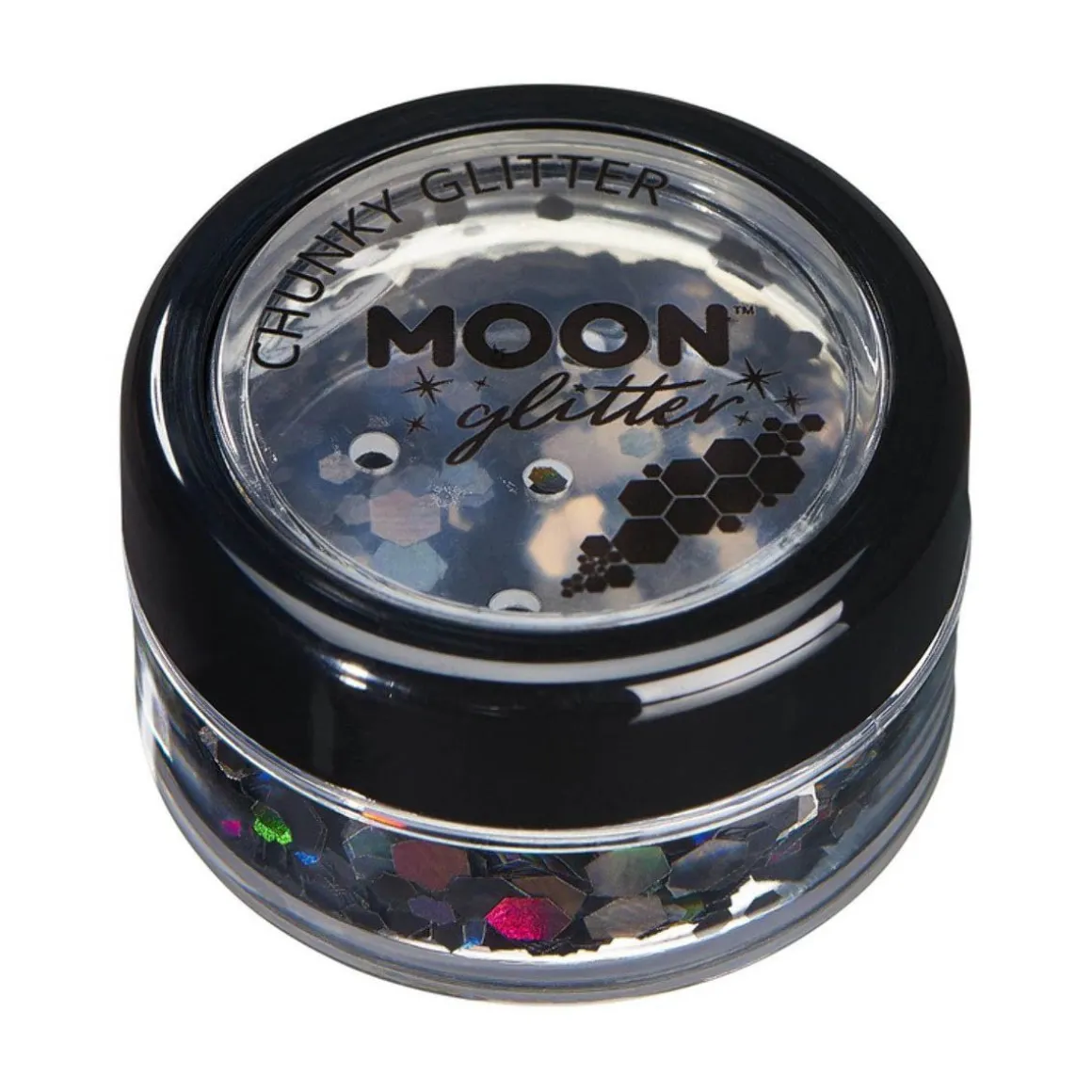 Moon Glitter Holographic Chunky Glitter, black 3 g