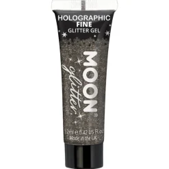 Moon Glitter Holographic Fine Glitter Gel, svart 12 ml
