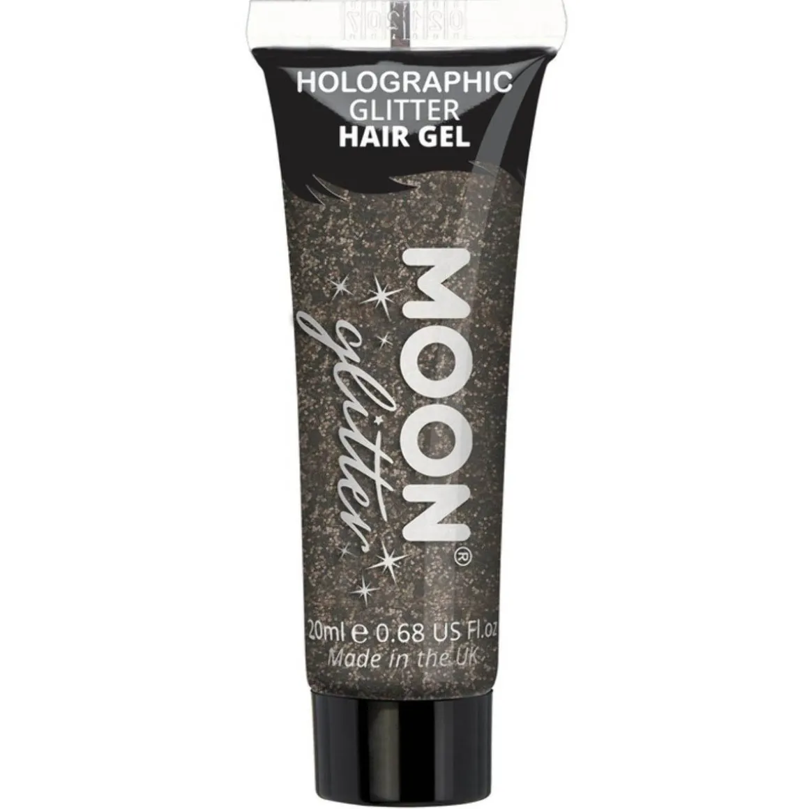 Moon Glitter Holographic Glitter Hair Gel, black 20 ml