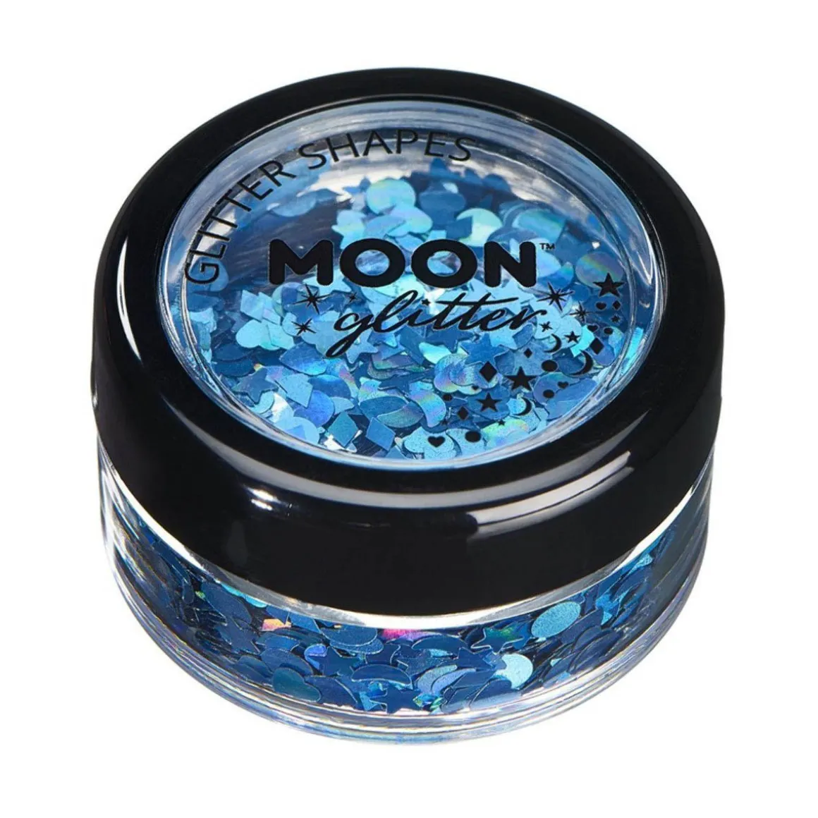 Moon Glitter Holographic Glitter Shapes, blue 3 g