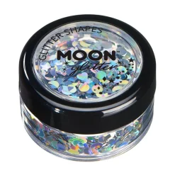 Moon Glitter Holographic Glitter Shapes, silver 3 g