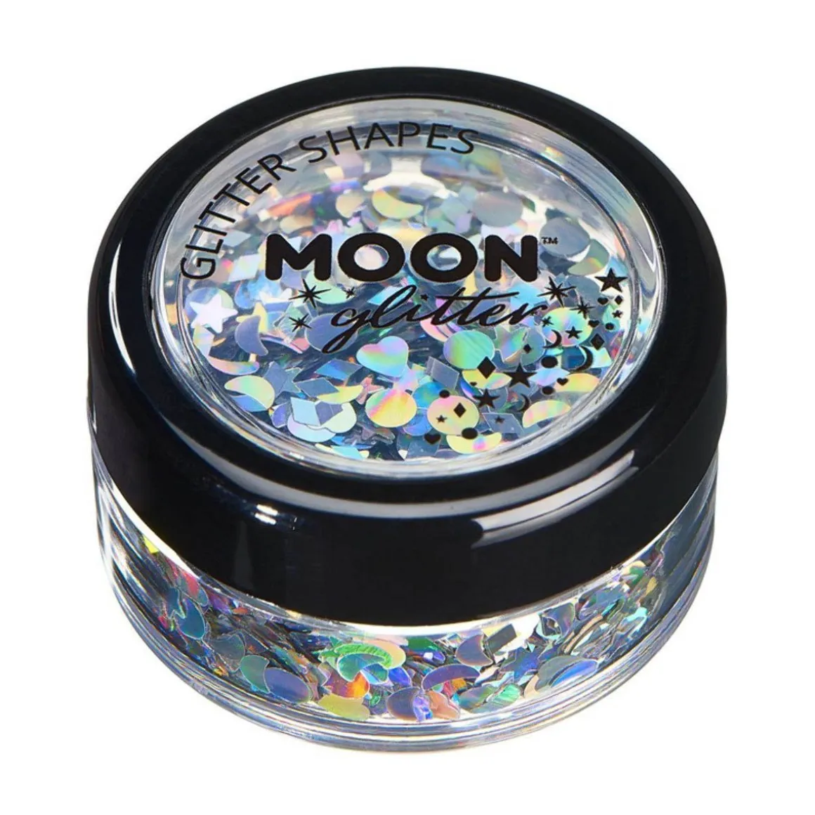 Moon Glitter Holographic Glitter Shapes, silver 3 g