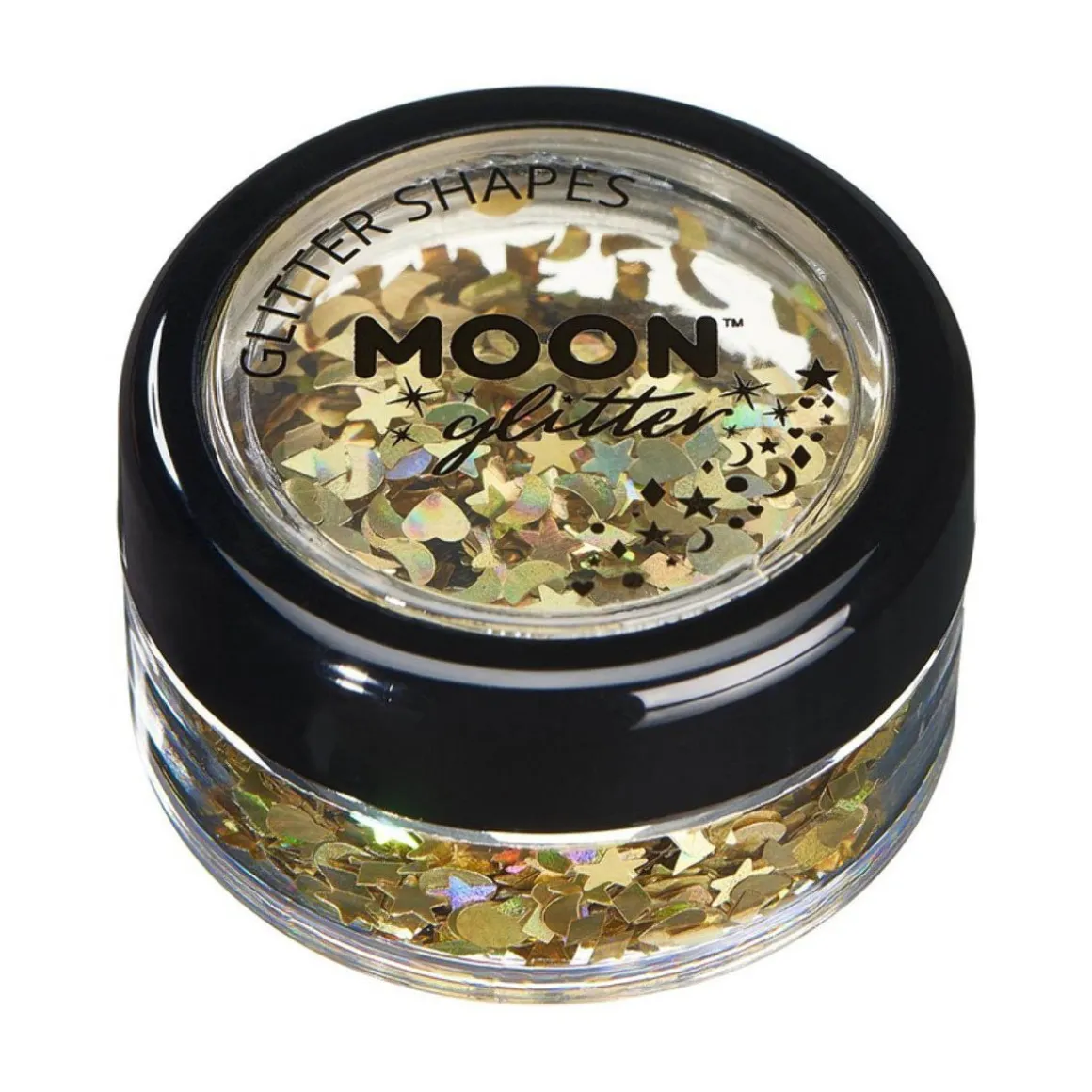 Moon Glitter Holographic Glitter Shapes, gold 3 g