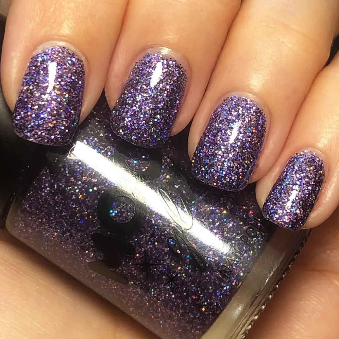 Moon Glitter Holographic Nail Polish, purple 14 ml